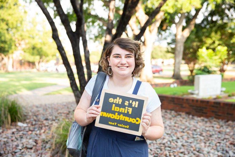 Senior Madison Lewis on her last first day of school in August,